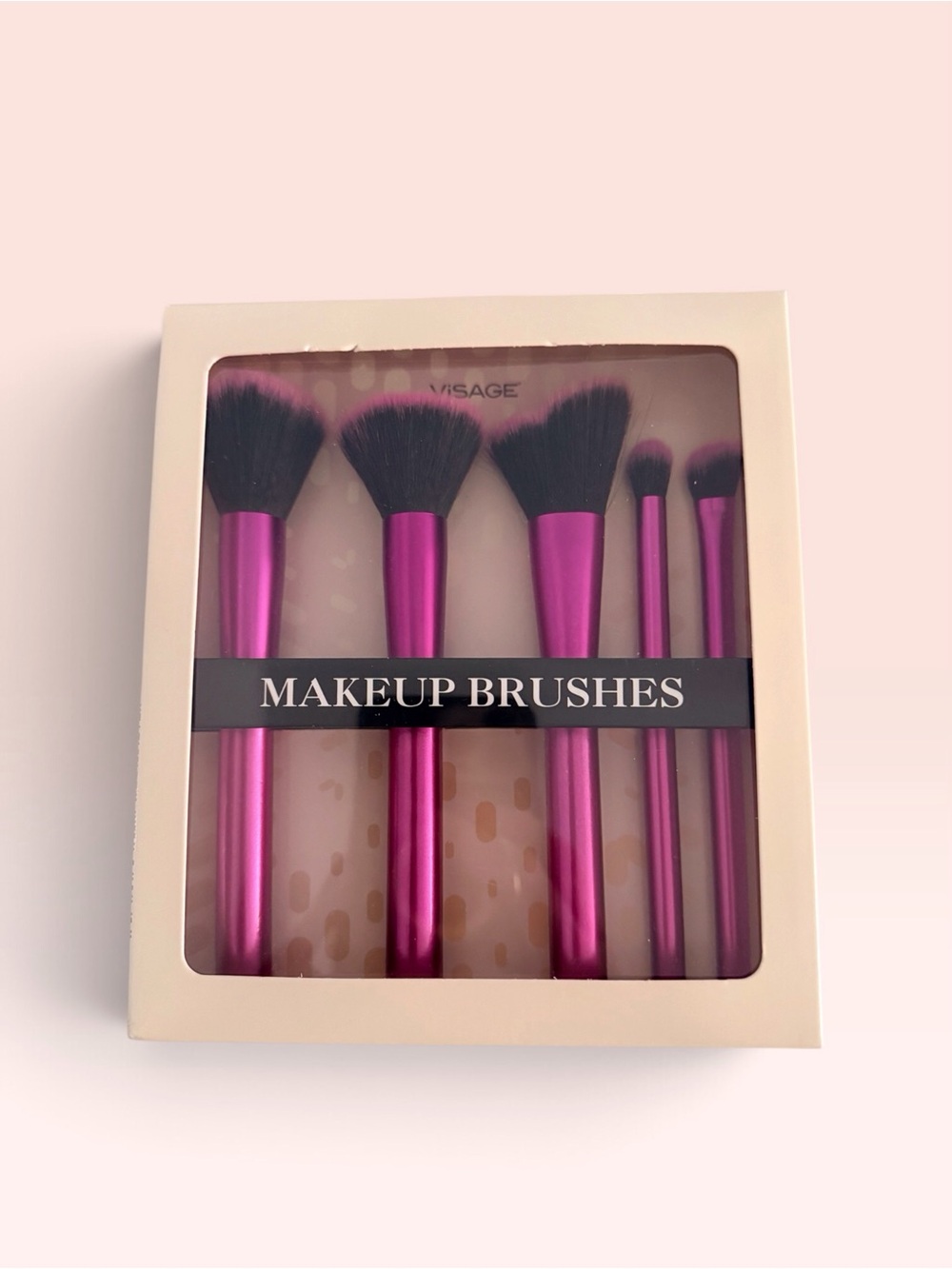 Vi Sage Metallic Fuchsia Makeup Brush Set 5 Pc NWT